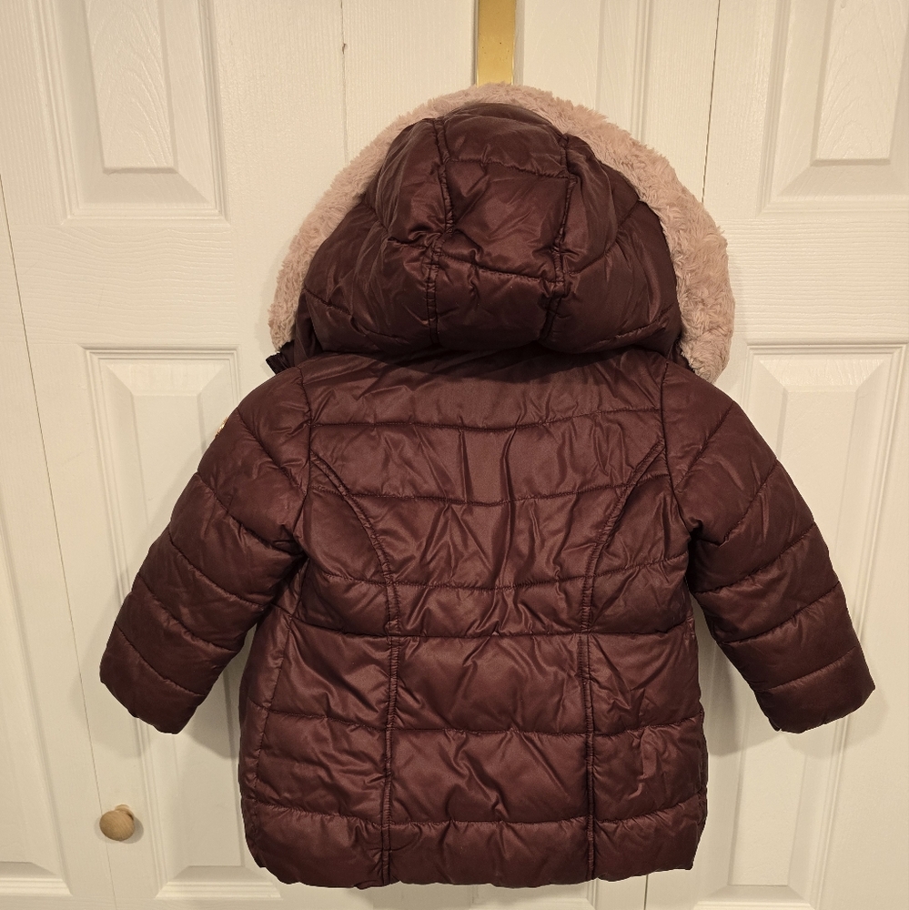 MK Girls Faux Shearling Puffer Coat 3T